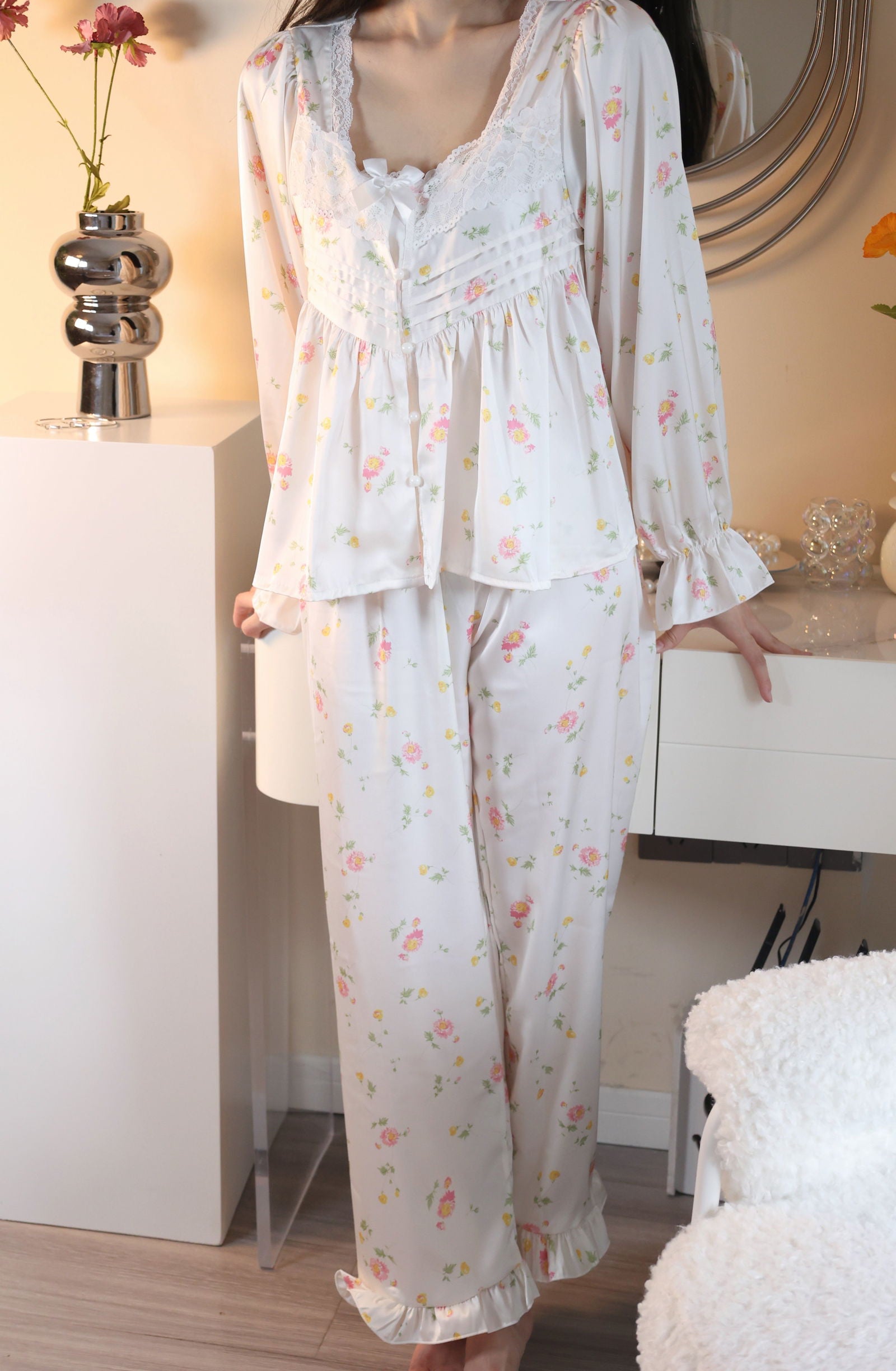 Satin Long Pajama Set - Lunior -  - 