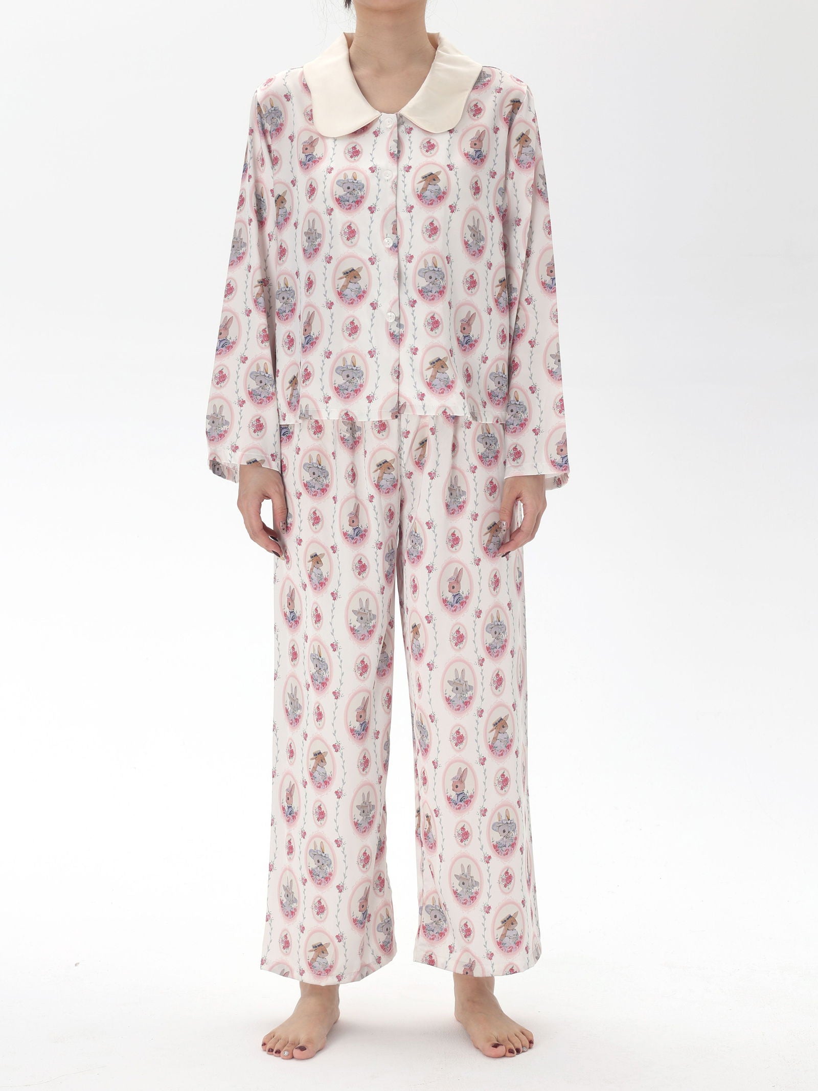 Satin Long Pajama Set - Lunior -  - 