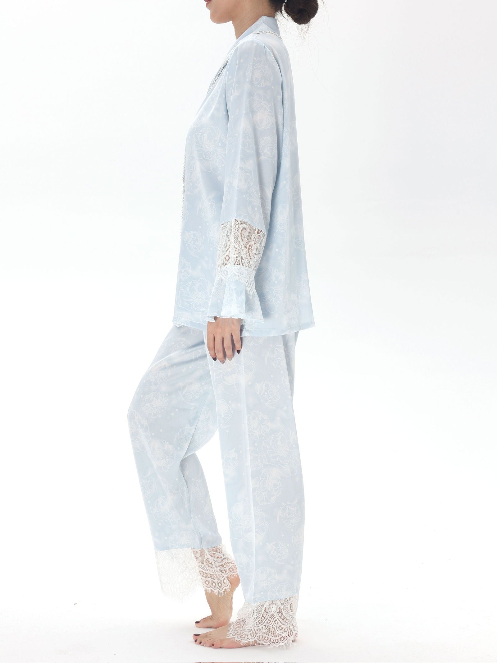 Satin Long Pajama Set - Lunior -  - 