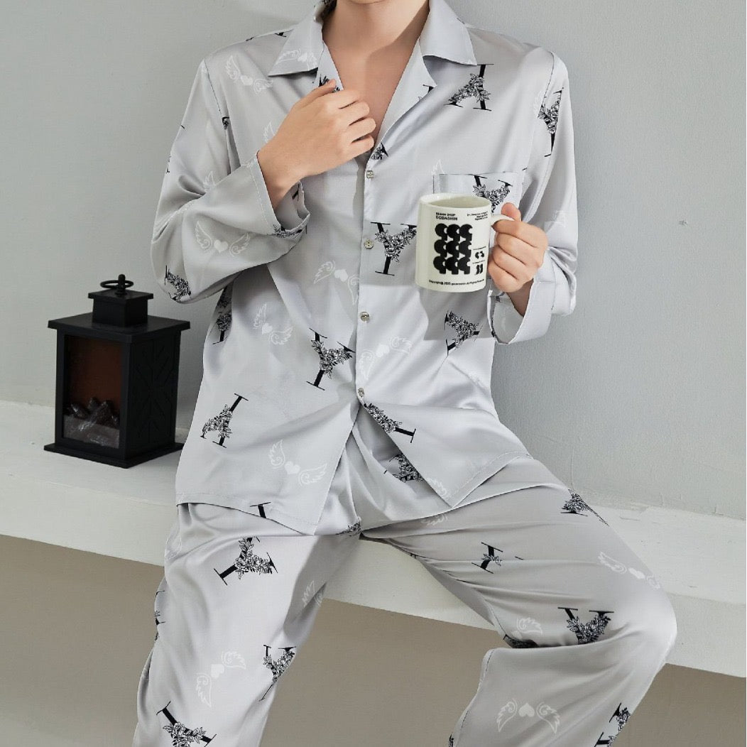 Satin Long Pajama Set (Man) - Lunior -  - 
