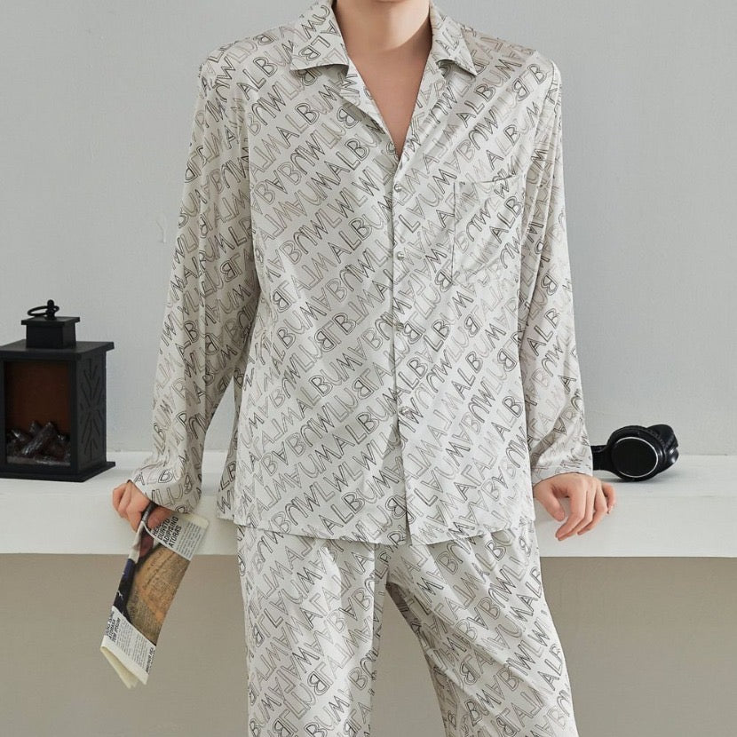 Satin Long Pajama Set (Man) - Lunior -  - 