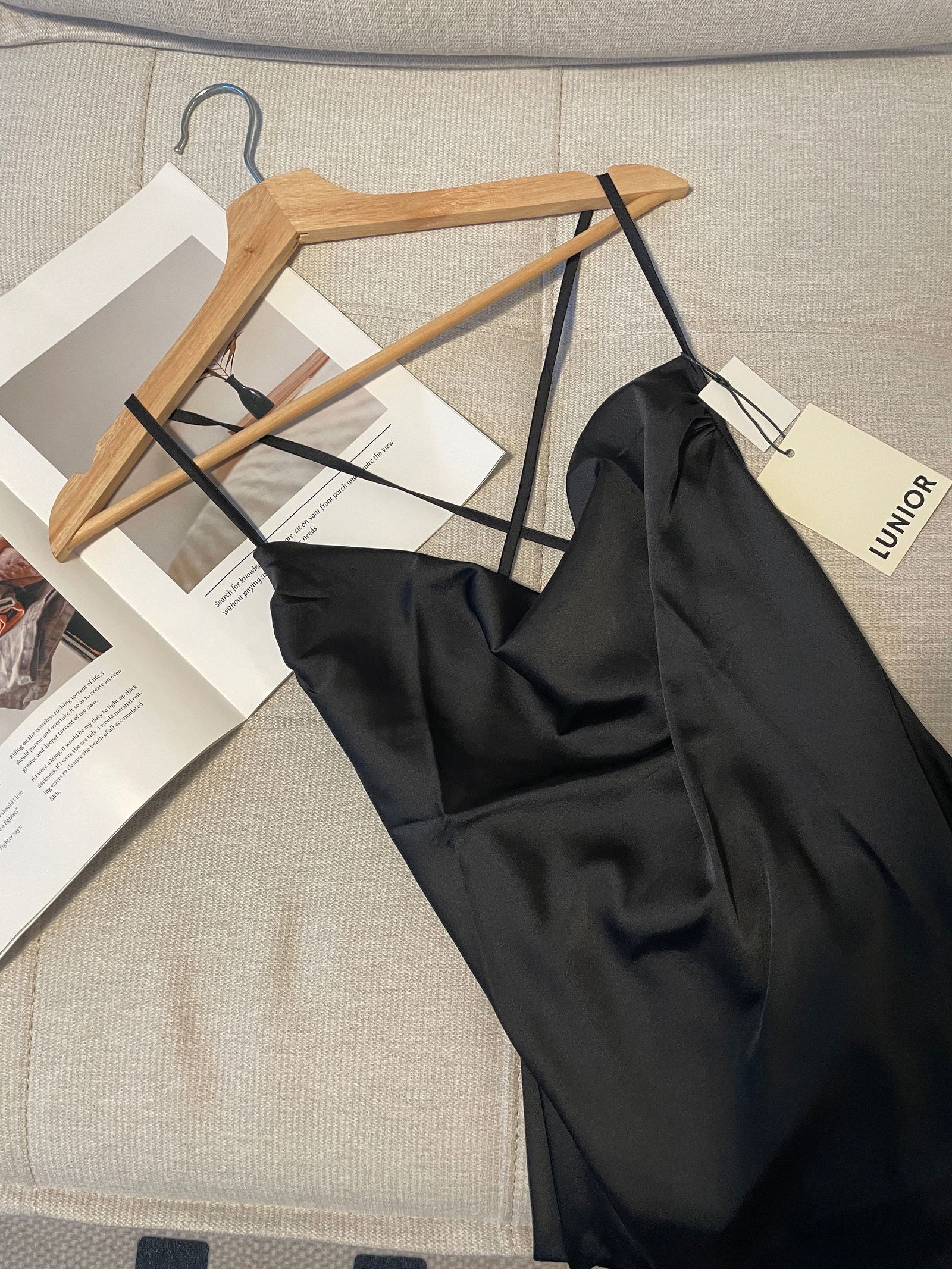 Satin Open-Back Slip （Long） - Lunior -  - 