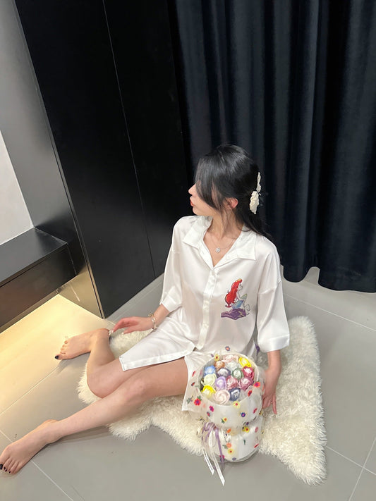 Satin Shirt Dress - Lunior -  - 