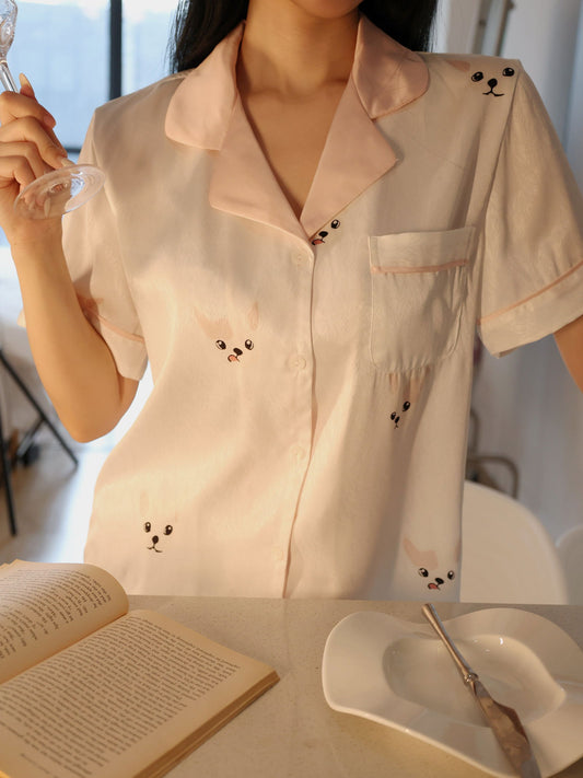Satin Short Pajama Set - Lunior -  - 