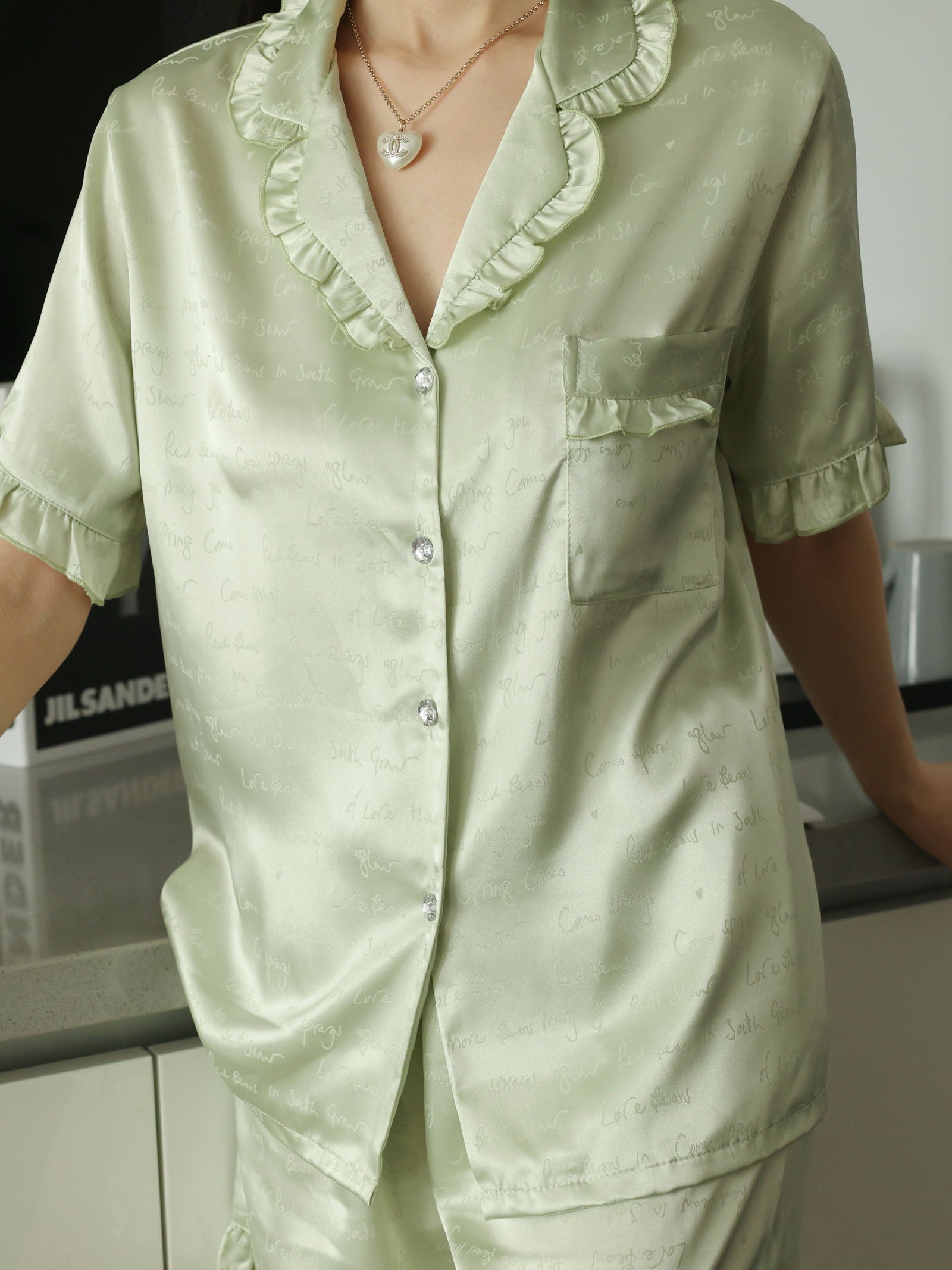 Satin Short Pajama Set - Lunior -  - 
